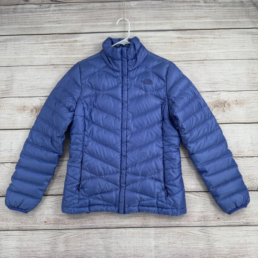 The North Face Puffer Jacket Womens S Blue 550 Down Quilted Full‎ Zip F15 CLE6